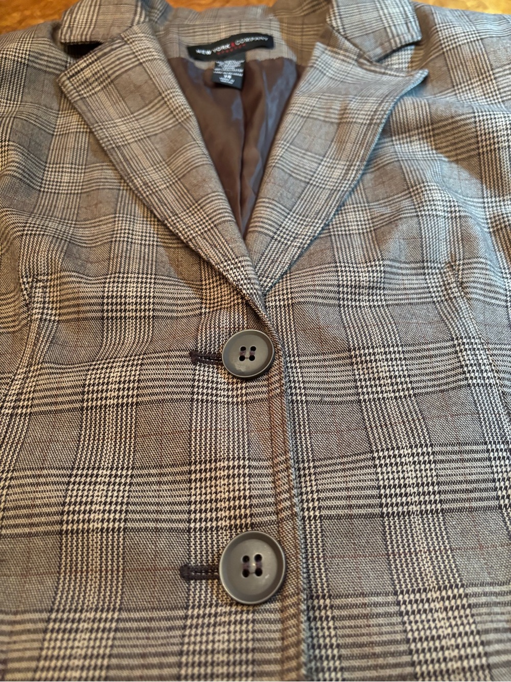 New York & Company Beige Plaid Blazer - Picture 4 of 10